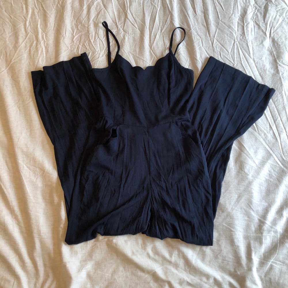Market & Spruce Chandelle Scallop Detail Jumpsuit